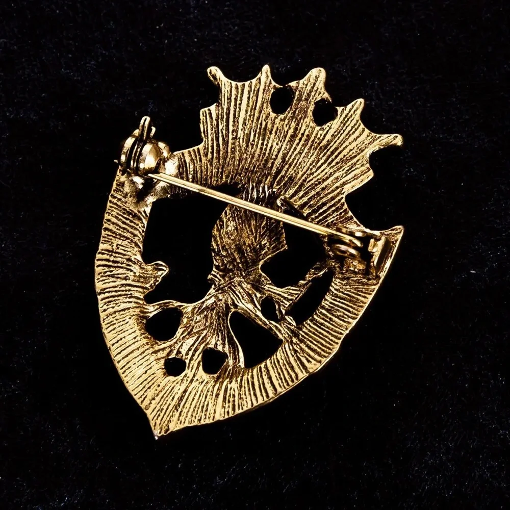 Retro Lion Shield Suit Lapel Pin